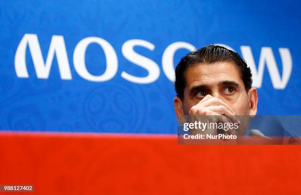 Spain press conference - FIFA World Cup Russia 2018 Spain coach Fernando Hierro at Luzhniki Stadium in Moscow, Russia on June 30, 2018.