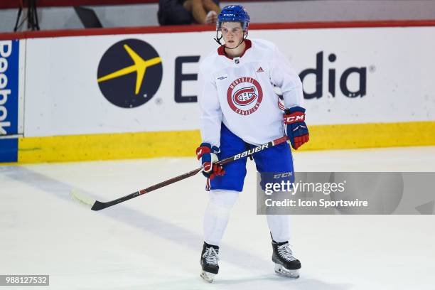 Montreal Canadiens Prospect Defenseman Cale Fleury waits for a pass during the Montreal Canadiens Development Camp on June 30 at Bell Sports Complex...