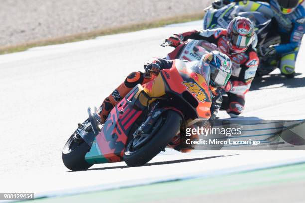 Pol Espargaro of Spain and Red Bull KTM Factory Racing leads the field during the Qualifying practice during the MotoGP Netherlands - Qualifying on...