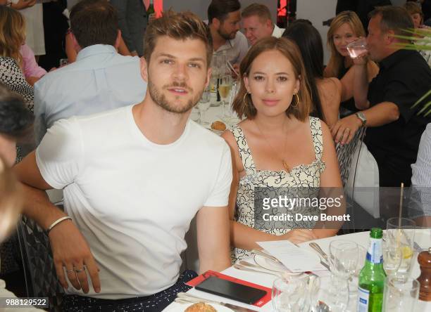 Jim Chapman and Tanya Burr attend the Audi Polo Challenge at Coworth Park Polo Club on June 30, 2018 in Ascot, England.