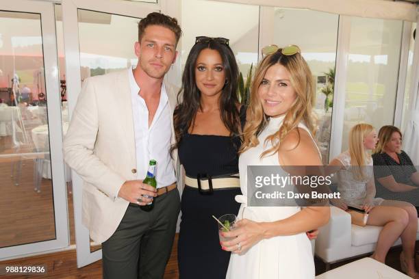 Wade Briggs, Roxie Nafousi and Zoe Hardman attend the Audi Polo Challenge at Coworth Park Polo Club on June 30, 2018 in Ascot, England.