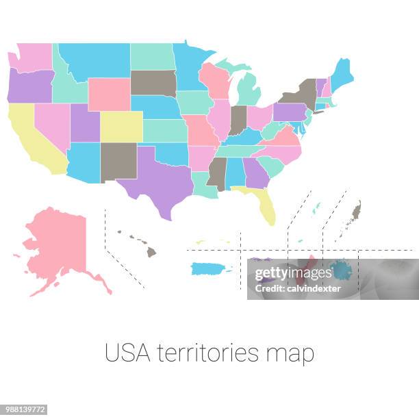 usa territories map - northern mariana islands stock illustrations