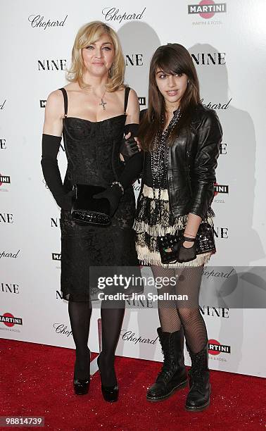 Madonna and Lourdes Leon attend the New York premiere of "Nine" at the Ziegfeld Theatre on December 15, 2009 in New York City.