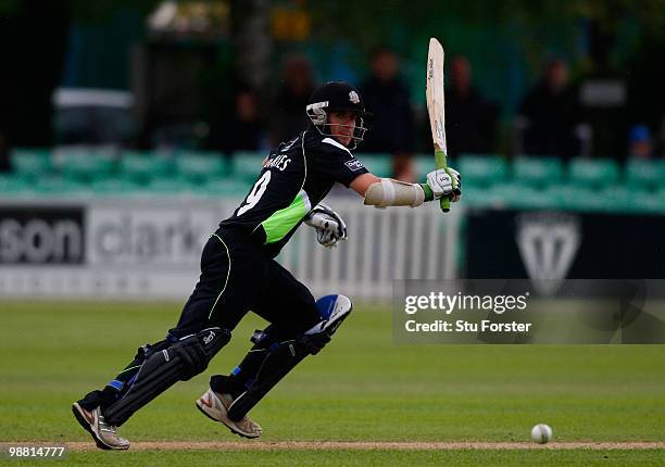 Lions wicketkeeper batsman Steve Davies picks up some runs during the Clydesdale Bank 40 match between Worcestershire Royals and Surrey Lions at New...