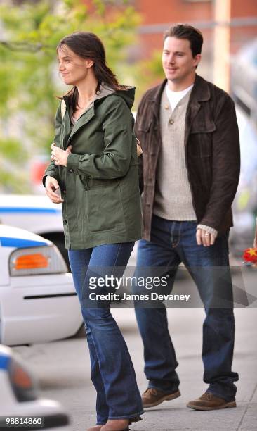 Katie Holmes and Channing Tatum seen on location of "Son of No One" in the Bronx on April 12, 2010 in New York City.