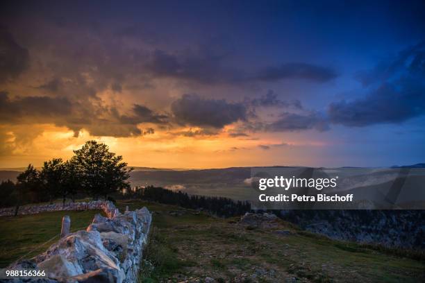 steinmauer auf dem creux du van - auf dem land stock pictures, royalty-free photos & images