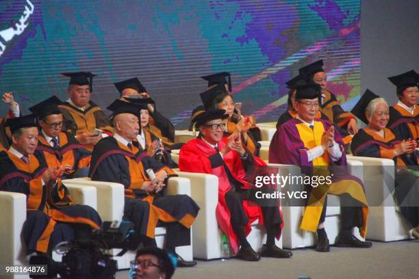 Hong Kong business magnate Li Ka-Shing attends the graduation ceremony of Shantou University on June 29, 2018 in Shantou, Guangdong Province of...