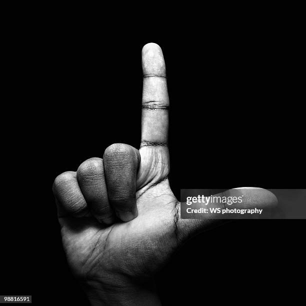 l-letter gesture - letter l stock pictures, royalty-free photos & images