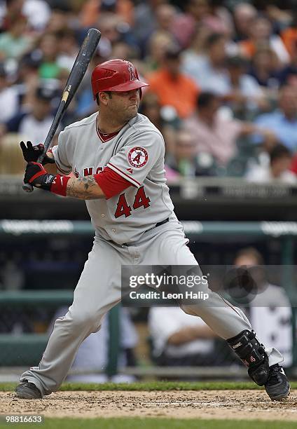 Mike Napoli of the Los Angeles Angels of Anaheim during the game against the Detroit Tigers on May 2, 2010 at Comerica Park in Detroit, Michigan. The...