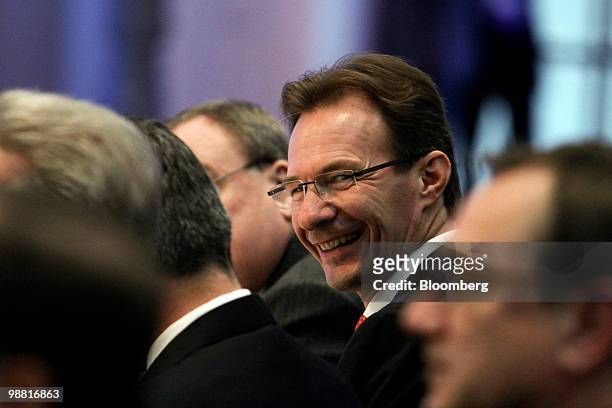 Michael Macht, chief executive officer of Porsche AG, attends a government electric vehicle conference in Berlin, Germany, on Monday, May 3, 2010....