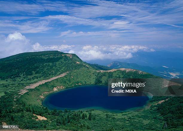goshiki-numa, fukushima, fukushima, japan - cobalt blue stock pictures, royalty-free photos & images