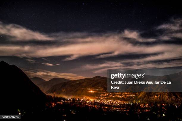 the night view urubamba offers - vale de urubamba stock pictures, royalty-free photos & images