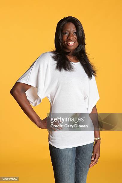 Shameka Christon of the Chicago Sky poses for a portrait as part of 2010 WNBA Media Day on April 26, 2010 at Attack Athletics in Chicago, Illinois....