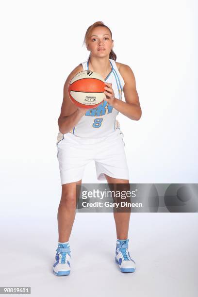Mistie Bass of the Chicago Sky poses for a portrait as part of 2010 WNBA Media Day on April 26, 2010 at Attack Athletics in Chicago, Illinois. NOTE...