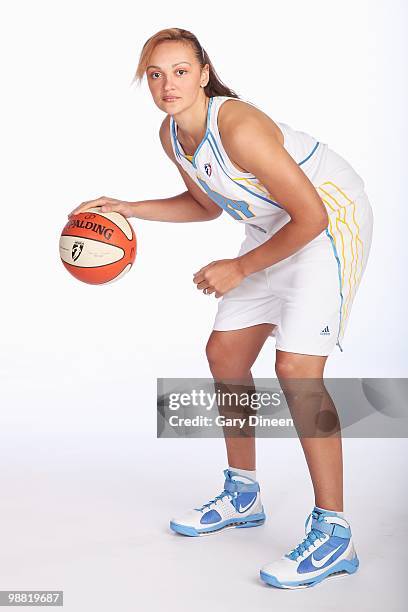 Mistie Bass of the Chicago Sky poses for a portrait as part of 2010 WNBA Media Day on April 26, 2010 at Attack Athletics in Chicago, Illinois. NOTE...