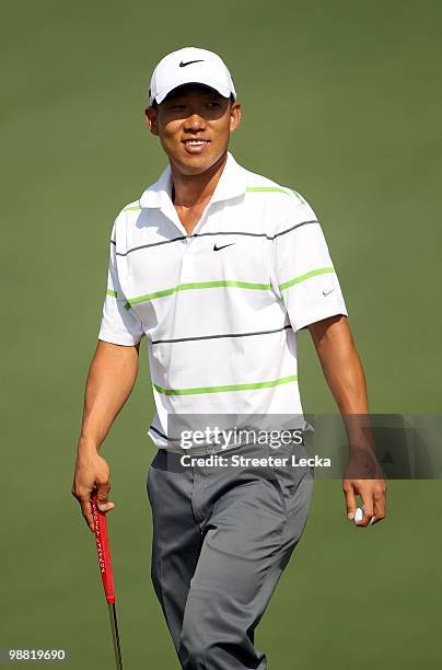 Anthony Kim during the first round of the 2010 Masters Tournament at Augusta National Golf Club on April 8, 2010 in Augusta, Georgia.