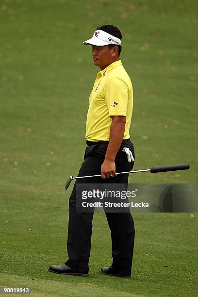 Choi during the first round of the 2010 Masters Tournament at Augusta National Golf Club on April 8, 2010 in Augusta, Georgia.