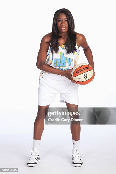 Shameka Christon of the Chicago Sky poses for a portrait as part of 2010 WNBA Media Day on April 26, 2010 at Attack Athletics in Chicago, Illinois....