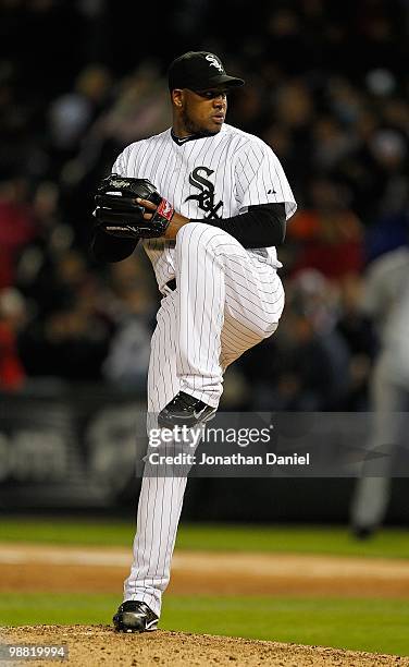 Tony Pena of the Chicago White Sox pitches against the Tampa Bay Rays at U.S. Cellular Field on April 21, 2010 in Chicago, Illinois. The Rays...