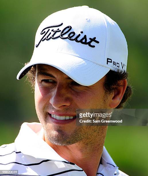 Adam Scott of Australia smiles during a practice round for THE PLAYERS at TPC Sawgrass on May 3, 2010 in Ponte Vedra Beach, Florida.