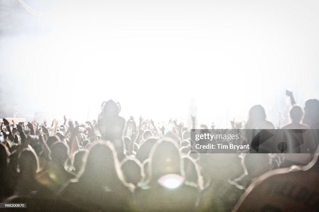 View of the crowd at a Luke Bryan concert.