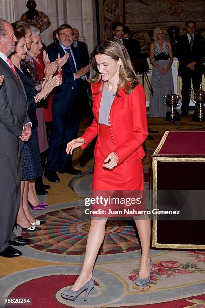 Princess Letizia of Spain attends 'National sports awards 2009 at Palacio Real on May 3, 2010 in Madrid, Spain.