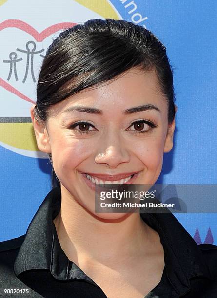 Actress Aimee Garcia arrives at the 3rd Annual George Lopez Celebrity Golf Classic at the Lakeside Golf Club on May 3, 2010 in Toluca Lake,...