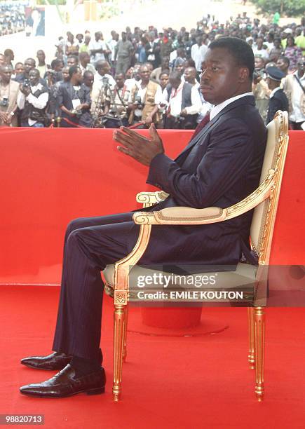 President of Togo Faure Gnassingbe, sits during the oath ceremony in Lome on May 3, 2010. Gnassingbe, the son of a former dictator, officially...