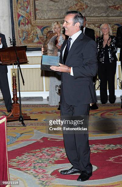 Former golf player Severiano Ballesteros receives a lifetime achievement award, during the 'National Sports Awards' 2009 ceremony, held at The Royal...