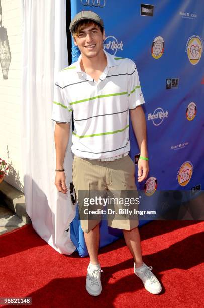 Actor Kendall Schmidt arrives at the Third Annual George Lopez Celebrity Golf Classic at the Lakeside Golf Club on May 3, 2010 in Toluca Lake,...