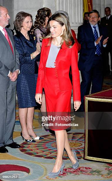 Princess Letizia of Spain attends the 'National Sports Awards' 2009 ceremony, held at The Royal Palace on May 3, 2010 in Madrid, Spain.