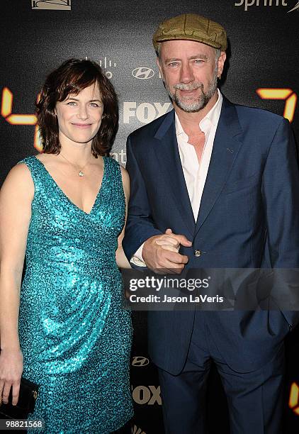 Actress Sarah Clarke and actor Xander Berkeley attend the "24" series finale party at Boulevard3 on April 30, 2010 in Hollywood, California.