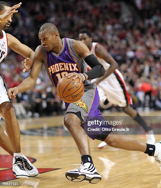 Leandro Barbosa of the Phoenix Suns in action against the Portland Trail Blazers during Game Six of the Western Conference Quarterfinals of the NBA...