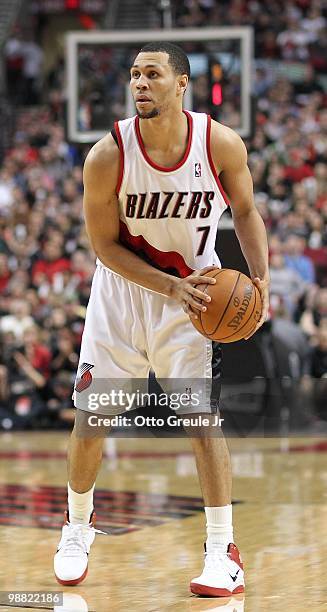 Brandon Roy of the Portland Trail Blazers in action against the Phoenix Suns during Game Six of the Western Conference Quarterfinals of the NBA...