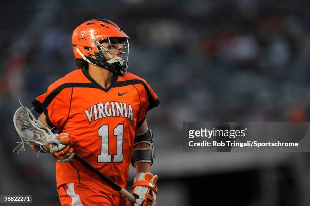 George Huguely Of the Virginia Cavaliers in action against the North Carolina Tar Heels during the Big City Lacrosse Classic at the New Meadowlands...