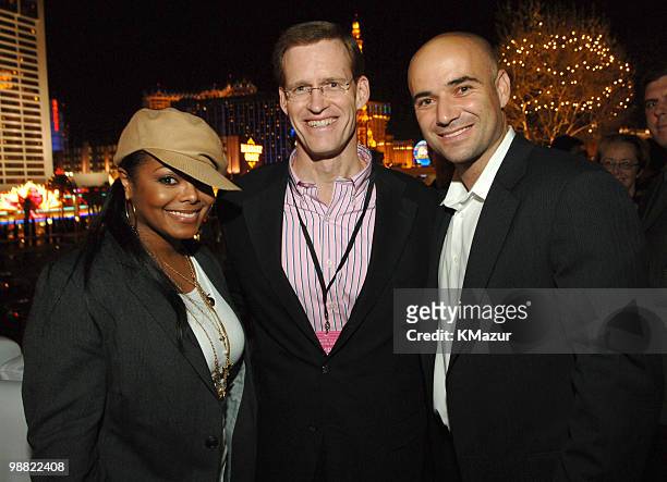 Janet Jackson, Michael Frazier, CEO Genworth Financial, and Andre Agassi