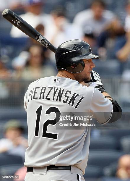 Pierzynski of the Chicago White Sox bats against the New York Yankees on May 2, 2010 at Yankee Stadium in the Bronx borough of New York City. The...