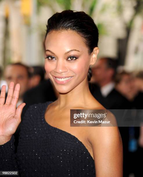 Zoe Saldana attends the Costume Institute Gala Benefit to celebrate the opening of the "American Woman: Fashioning a National Identity" exhibition at...