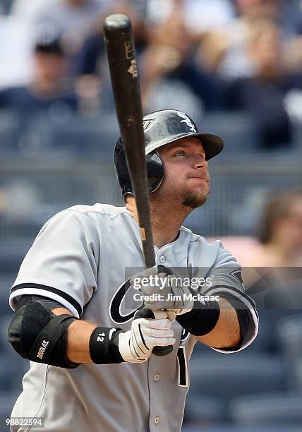 Pierzynski of the Chicago White Sox bats against the New York Yankees on May 2, 2010 at Yankee Stadium in the Bronx borough of New York City. The...