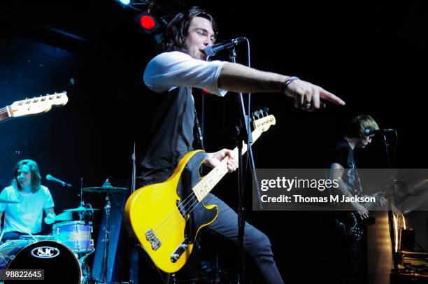 Mike Echeverria of Anarbor performs on stage during 'Give It A Name Introduces' tour at O2 Academy on May 3, 2010 in Newcastle upon Tyne, England.