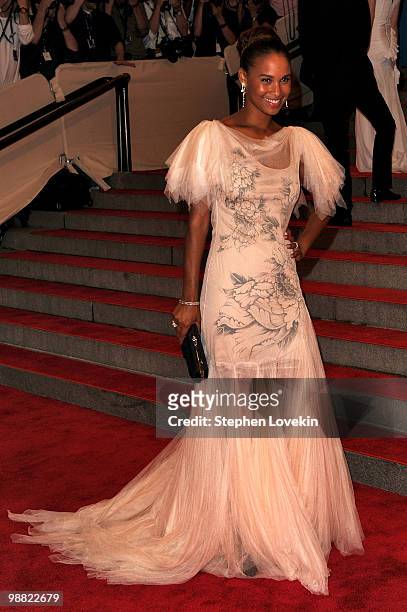 Actress Joy Bryant attends the Costume Institute Gala Benefit to celebrate the opening of the "American Woman: Fashioning a National Identity"...