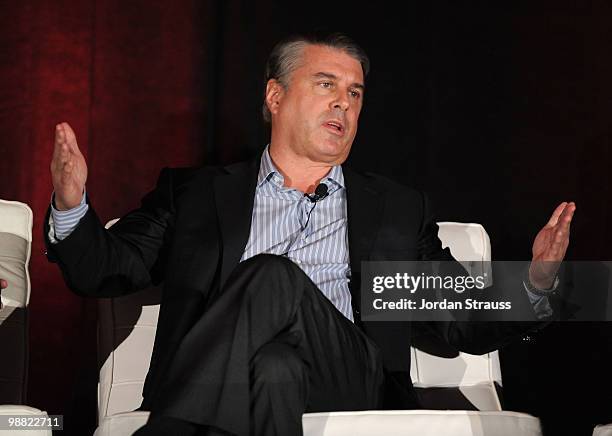 President and CEO Comcast Entertainment Group, Ted Harbert speaks during the Variety Entertainment and Technology Summit held at Lowes Santa Monica...