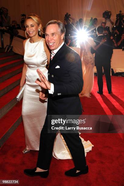 Dee Ocleppo and designer Tommy Hilfiger attend the Costume Institute Gala Benefit to celebrate the opening of the "American Woman: Fashioning a...