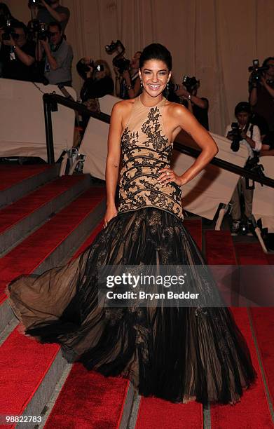Actress Jessica Szohr attends the Metropolitan Museum of Art's 2010 Costume Institute Ball at The Metropolitan Museum of Art on May 3, 2010 in New...