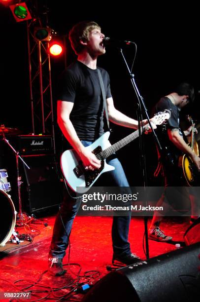 Nick Diener of The Swellers performs on stage during 'Give It A Name Introduces' tour at O2 Academy on May 3, 2010 in Newcastle upon Tyne, England.