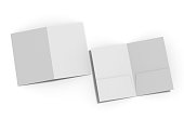 Blank white reinforced A4 single pocket folder on isolated white background, 3d illustration