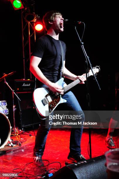 Nick Diener of The Swellers performs on stage during 'Give It A Name Introduces' tour at O2 Academy on May 3, 2010 in Newcastle upon Tyne, England.