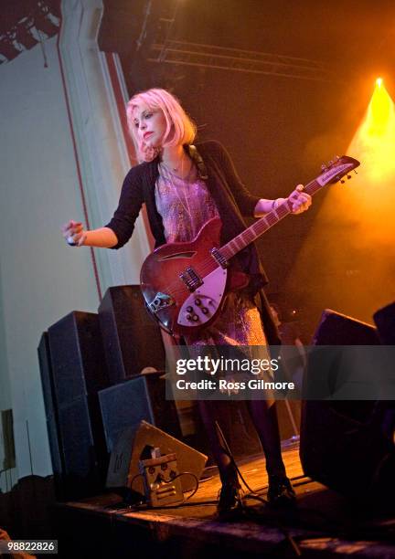 Courtney Love lead singer of HOLE performs on stage at O2 Academy on May 3, 2010 in Glasgow, Scotland.