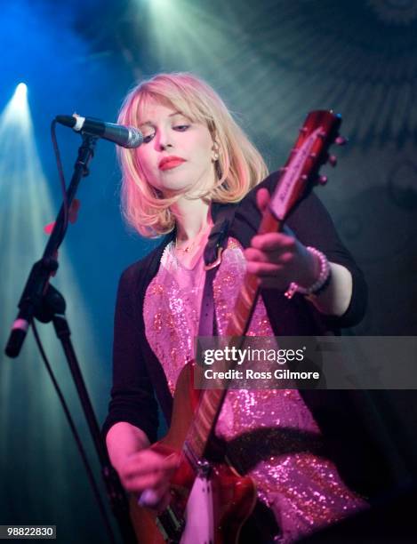 Courtney Love lead singer of HOLE performs on stage at O2 Academy on May 3, 2010 in Glasgow, Scotland.