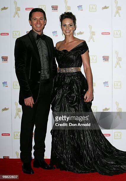 Rove McManus and Tasma Walton arrive at the 52nd TV Week Logie Awards at Crown Casino on May 2, 2010 in Melbourne, Australia.